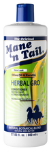 Load image into Gallery viewer, Front of Herbal Gro Conditioner in a green Mane n Tail branded 27.05 oz bottle

